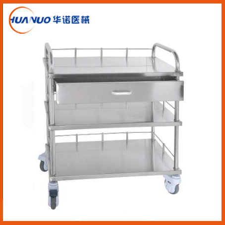 B16全不銹鋼三層治療車（全抽屜）